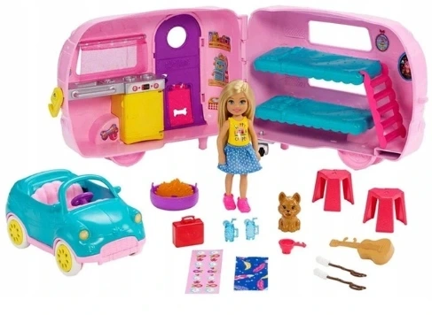 Barbie Chelsea kamper z przyczepą kempingową FXG90