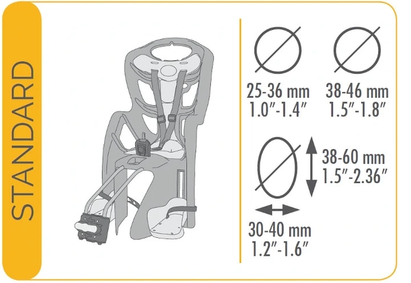 BELLELLI Pepe standard fotelik rowerowy mocowany do ramy