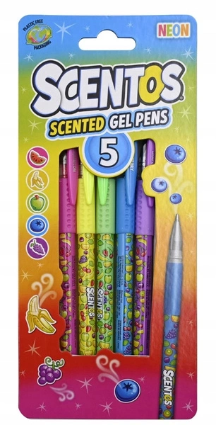 Scentos pachnące długopisy żelowe neonowe do pisania 5 szt. dla dzieci
