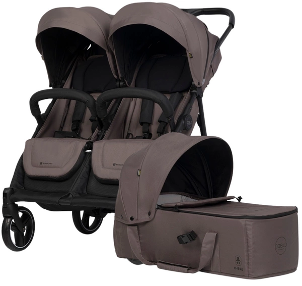 EURO-CART wózek bliźniaczy DOBLO podwójny pokrowce + folia + gondola do 22kg