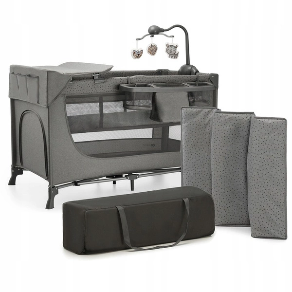 KINDERKRAFT JOY 2 Z AKCESORIAMI Łóżeczko turystyczne 3w1 kojec składane