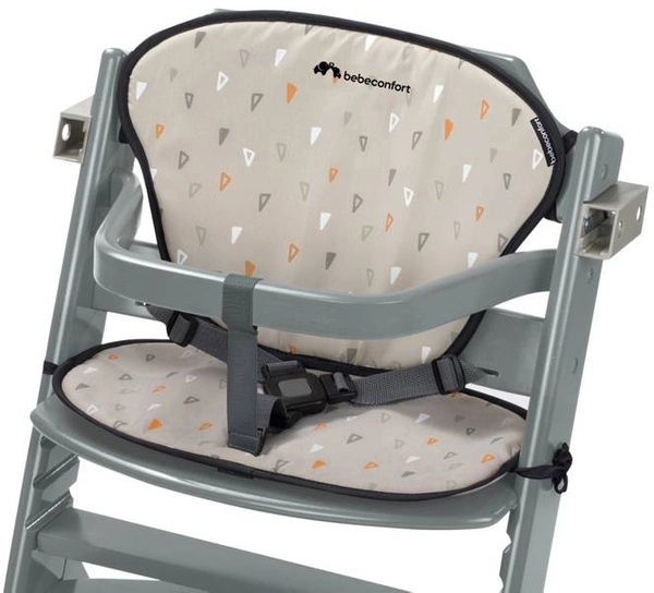Bebe Confort TIMBA KRZESEŁKO DO KARMIENIA DREWNIANE Warm Grey z wkładką