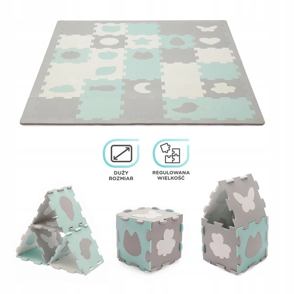 Kinderkraft LUNO Shapes Duża Mata Piankowa puzzle 165 x 185 cm