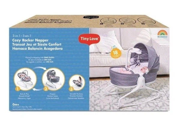 Tiny Love KOŁYSKA z BUDKĄ wielofunkcyjny Leżaczek Bujaczek 3w1