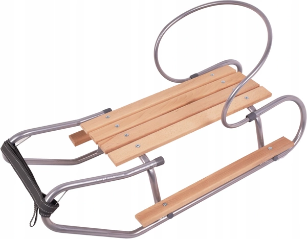 Sanki Metalowe z oparciem i podnóżkami Polskie