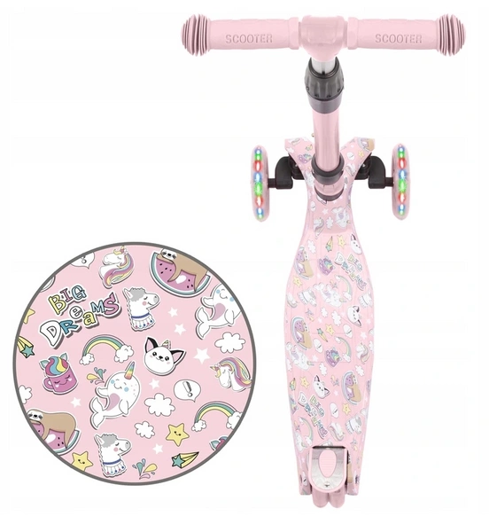 KIDWELL Vento hulajnoga trójkołowa balansowa LED