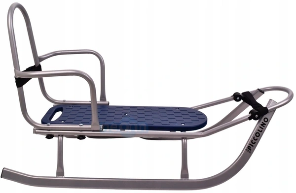 ADBOR Piccolino Sanki Metalowe z popychaczem i oparciem srebrne