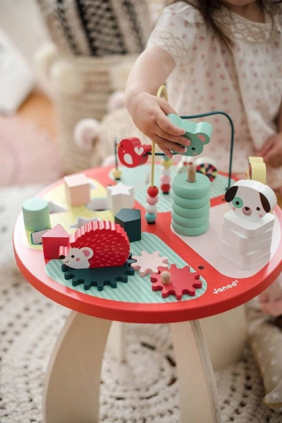Janod - Stolik edukacyjny duży drewniany Baby Forest