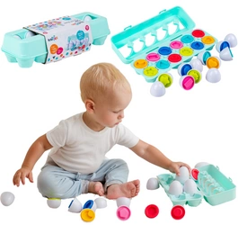 TULI FUN zabawka sensoryczna jajka zabawa kształtami sorter 12M+