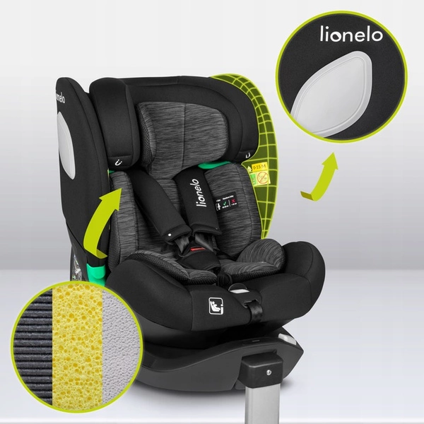 LIONELO BRAAM fotelik samochodowy obrotowy 360 przód tył 40-150 cm I-SIZE
