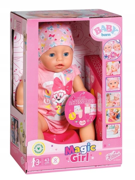 BABY BORN LALKA bobas interaktywna magiczna dziewczynka 43 cm z akcesoriami