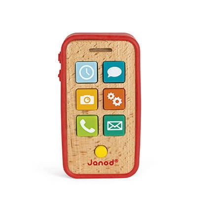 Janod - Telefon drewniany z dźwiękami