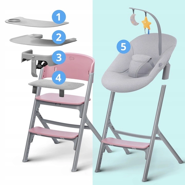 KINDERKRAFT LIVY Krzesełko do karmienia dziecka 4w1 LIVY + CALMEE bujak