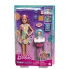 Lalka BARBIE SKIPPER opiekunka + krzesełko do karmienia  z bobasem HTK35