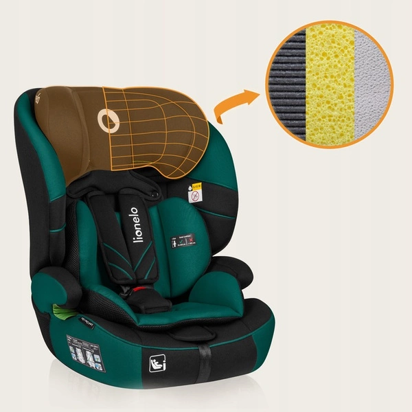 Fotelik samochodowy 76-150cm szerokie siedzisko 9-36kg Lionelo LEVI I-SIZE