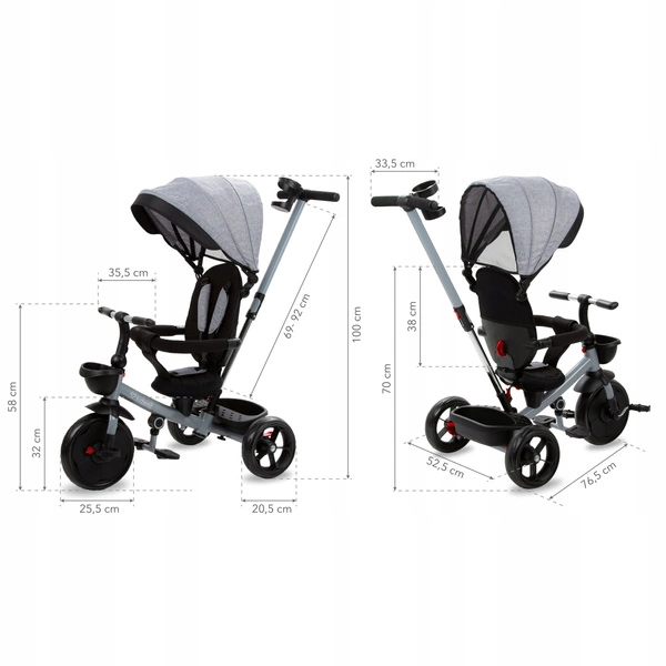 Rowerek trójkołowy Kidwell AXEL Składany Obracany