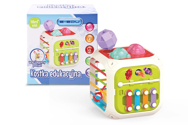 E-EDU Kostka edukacyjna sensoryczna sorter centrum zabawy 8W1