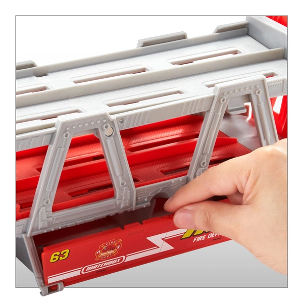 Matchbox Transporter laweta - Wóz strażacki + auto