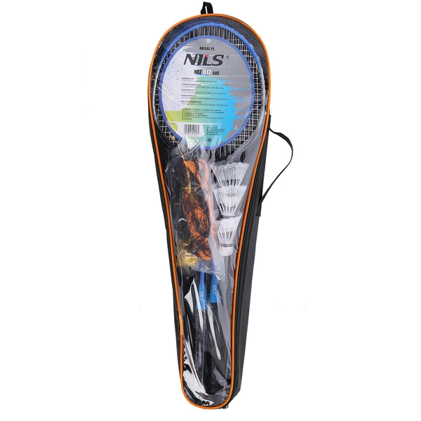 NILS zestaw do badmintona 2 rakiety 3 lotki siatka pokrowiec
