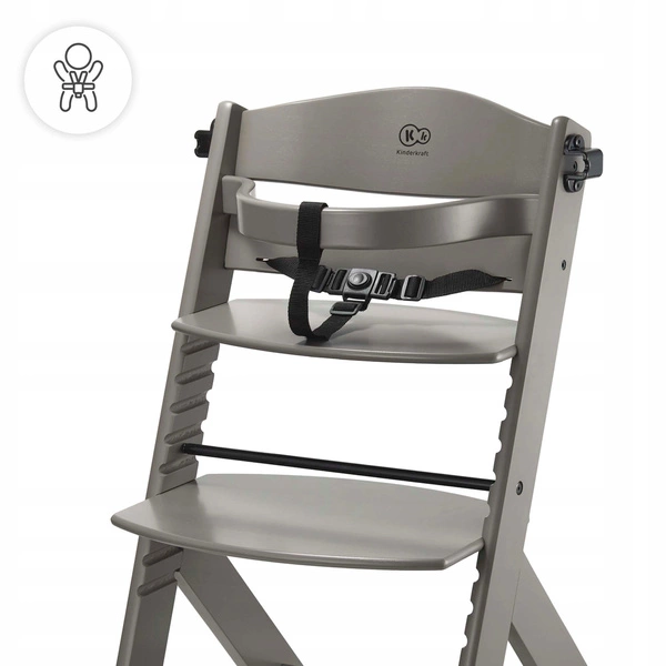Kinderkraft ENOCK Krzesełko do karmienia drewniane brązowe