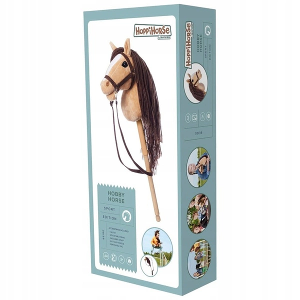 Hobby Horse A4 Koń na kiju Hoppihorse z lejcami akcesoria w zestawie