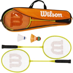 WILSON Junior Badminton Zestaw dla 2 osób / dzieci: 2 Rakietki + 2 lotki + pokrowiec
