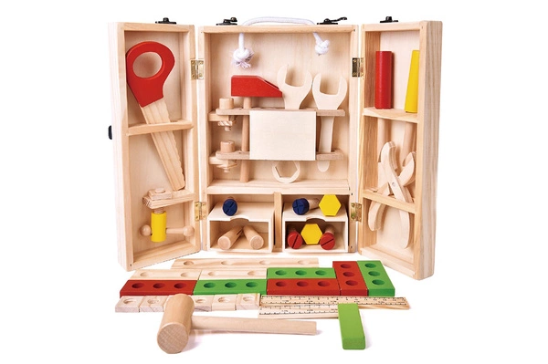 Drewniana SKRZYNKA Z NARZĘDZIAMI Zestaw dla dzieci