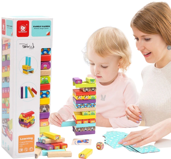 TOP BRIGHT Gra zręcznościowa drewniana wieża ze zwierzętami